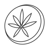 icono de arte de línea de cannabis de hachís o resina para aplicaciones o sitio web vector
