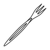 Fork line art vector icon for apps and websites