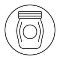 Rounded a mason bottle or Mason glass jar line art icon for apps and websites vector