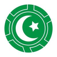 Symbol of Islam the crescent moon and star flat color icon for apps and websites vector