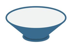 Bowl or rice bowl flat color icon for apps and websites vector