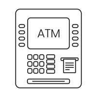 Automated Teller Machine or ATM line art icon for apps or websites vector