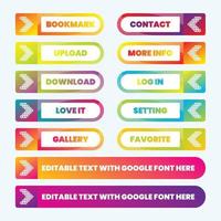 Colorful web buttons pack for different purposes vector