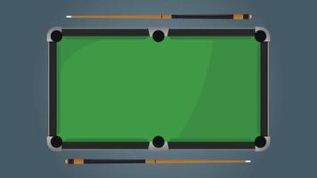 Illustration of pool billiard table and cue sticks vector