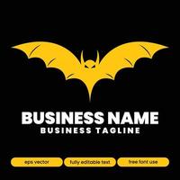 Bat logo template editable text eps vector style 2