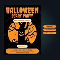 Happy halloween or party invitation background with monster tree vector