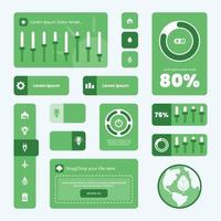 Green ecology flat ui ux elements vector