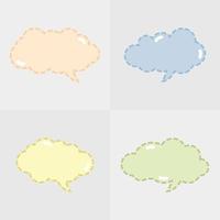 Set of stickers of speech bubbles style 3 vector