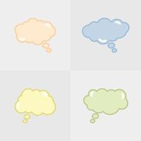 Set of stickers of speech bubbles style 2 vector