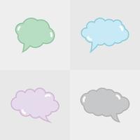 Set of stickers of speech bubbles style 1 vector