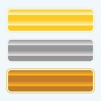 Gold silver and bronze button set vector