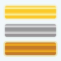 Gold silver and bronze button set vector