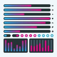 Gradient slider colored ui kit collection vector