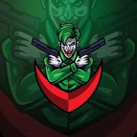Joker gamer mascot logo vector