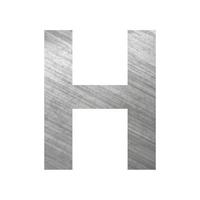 Texture of silver rusty metal, letter H of the English alphabet on a white background - Vector