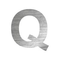 Texture of silver rusty metal, letter Q of the English alphabet on a white background - Vector