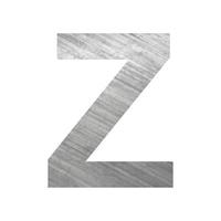 Texture of silver rusty metal, letter Z of the English alphabet on a white background - Vector
