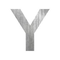 Texture of silver rusty metal, letter Y of the English alphabet on a white background - Vector