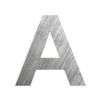 textura de metal oxidado plateado, letra a del alfabeto inglés sobre un fondo blanco - vector