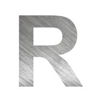 Texture of silver rusty metal, letter R of the English alphabet on a white background - Vector