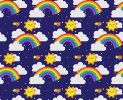 Rainbow pattern design, cute childrens background vector