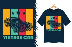 vintage car t shirt design vector