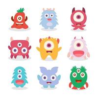 cute monster vector icon for halloween animation artwork