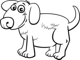 cartoon puppy comic animal character coloring page vector