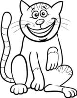 cartoon cat or kitten comic animal character coloring page vector