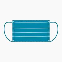 Editable Isolated Rectangle Medical Mask Vector Illustration in Flat Monochrome Style for Artwork Element of Healthcare and Medical Related Design