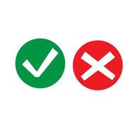 ok and no logo icon vector, tick and cross vector