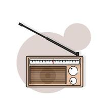 ilustrador vectorial de diseño de radio de la vieja escuela eps 10 vector