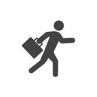 vector illustration of black flat icon of people going to work