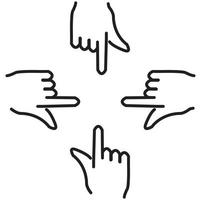 hand pointing icon, line design, vector illustration