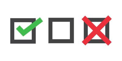 vector illustration of a check mark icon in a black box
