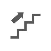 vector illustration of simple ascending stairs symbol icon