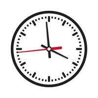 icono de la hora del reloj en el fondo, editable, ilustración vectorial en el fondo blanco vector