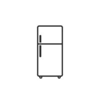 ilustración vectorial de un diseño minimalista de refrigerador de línea plana, adecuado para tiendas y lugares de servicio de refrigeradores vector