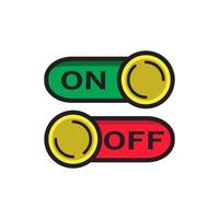 red and green on and off switch vector illustration