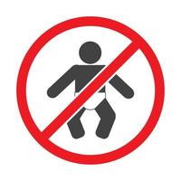 vector illustration of the no baby area icon