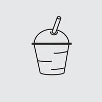 ilustración vectorial de un vaso de plástico de café o boba. vector