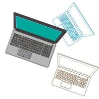 laptop illustration vector, laptop thin line design vector