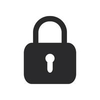 black flat padlock key vector illustration