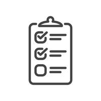 vector illustration of checklist sign icon, checklist sign line flat design