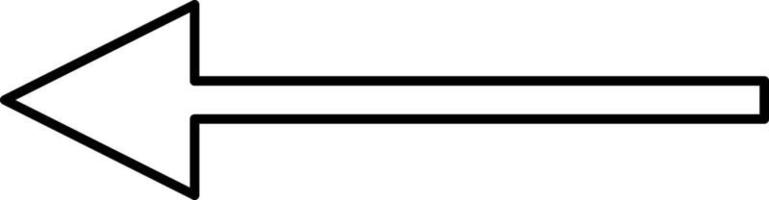 Arrow pointing to the left, illustration, vector on white background.