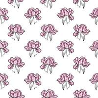 Romantic pink flower ,seamless pattern on white background. vector