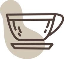 Small interesting coffee cup, illustration, vector on a white background.