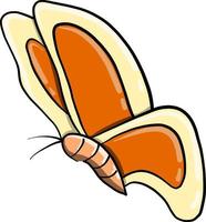 Orange butterfly, illustration, vector on white background