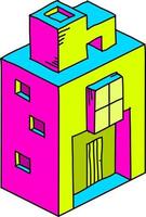 edificios coloridos, ilustración, vector sobre fondo blanco