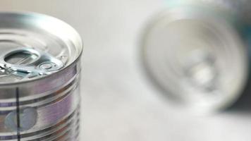 Close up shot of can of food, closed video